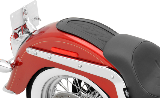 Drag Specialties Seats fender skin with flame-stitched automotive-grade vinyl, designed for custom motorcycle seats.