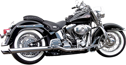 BASSANI XHAUST Slash-Up Chrome Slip-On Mufflers Part 31117B for Select Bassani True Dual Header Pipes