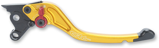 CRG RC2 standard brake lever in gold, made of durable metal, with ergonomic design for motorcycle braking system.