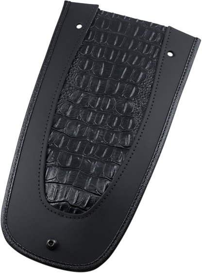 DRAG SPECIALTIES SEATS Fender Skin with embossed faux gator leather center for motorcycle seat customization.