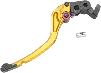 CRG RC2 standard brake lever in gold, showcasing a close-up view of the high-quality motorcycle brake component.