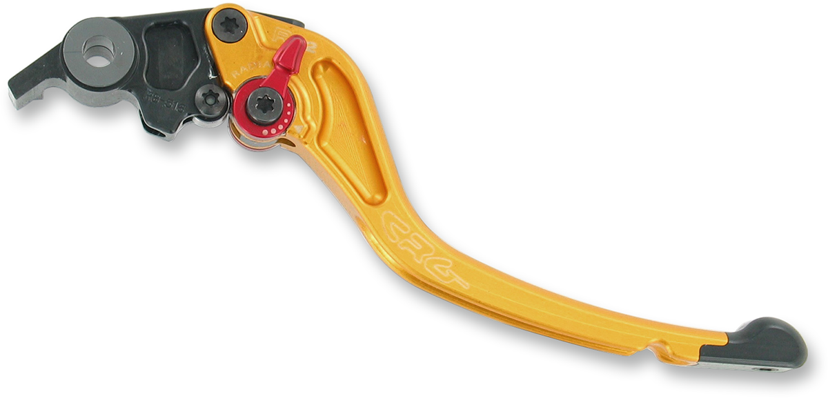CRG RC2 standard brake lever in gold, made of premium 6061-T6 aluminum with ergonomic design for motorcycle braking.