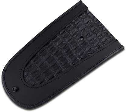 Drag Specialties Seats fender skin with embossed faux gator leather center, designed for custom motorcycle seats.
