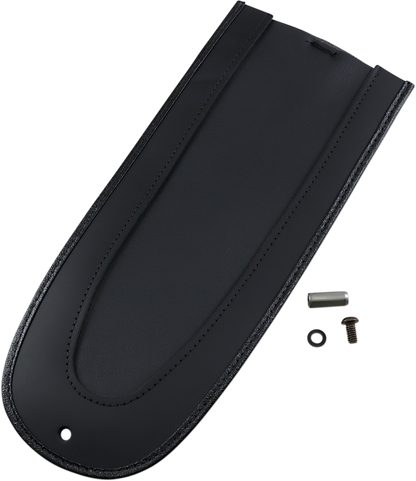 Drag Specialties Seats Fender Skin with Leather-Trimmed Center for motorcycle, featuring a sleek black finish and detailed stitching.