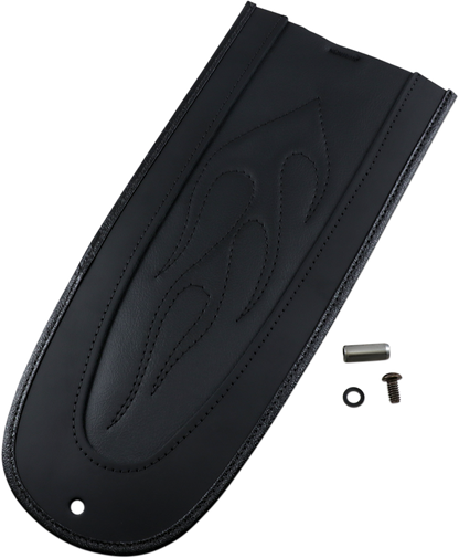 Drag Specialties Seats fender skin with flame-stitched automotive-grade vinyl, designed for custom motorcycle seat styling.