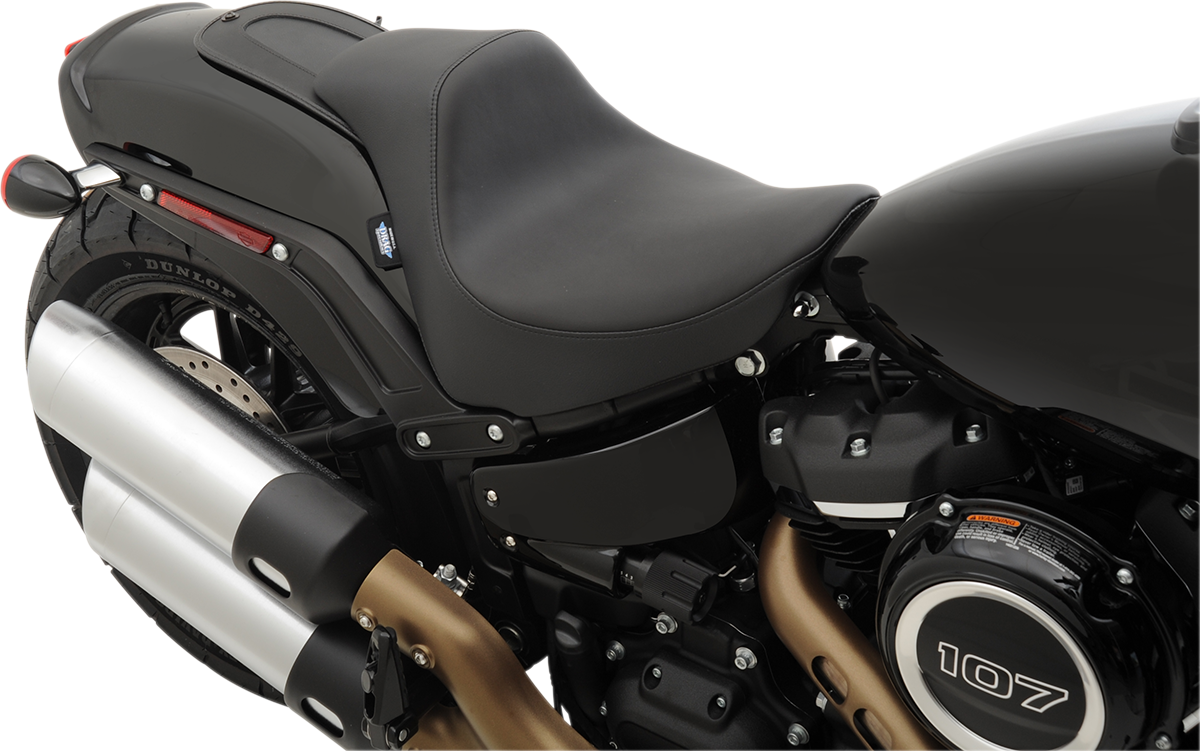 DRAG SPECIALTIES SEATS Fender Skin with leather centers and felt liner for custom motorcycle seat, part 1405-0279.
