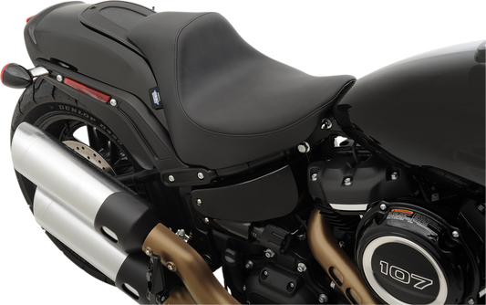 DRAG SPECIALTIES SEATS Fender Skin with leather centers and felt liner for custom motorcycle seat, part 1405-0279.