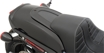 DRAG SPECIALTIES SEATS fender skin with leather centers and felt liner, motorcycle seat part 1405-0279.