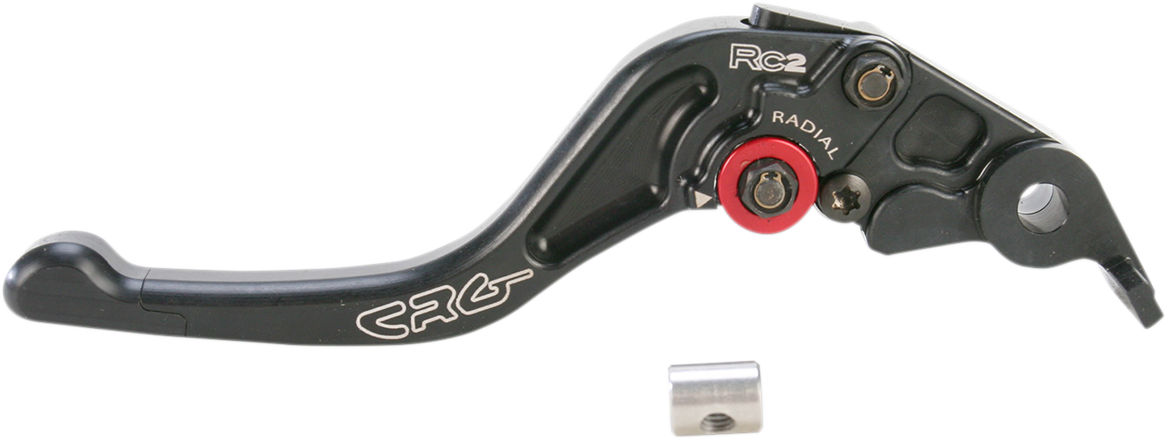 Black CRG RC2 Shorty Brake Lever with 2RB-517-H-B design for motorcycle braking systems.