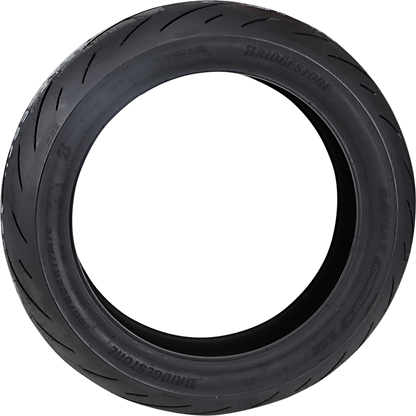 Bridgestone Battlax S22 Hypersport rear motorcycle tire 180/60ZR17 with enhanced handling and grip, showing tread pattern and sidewall