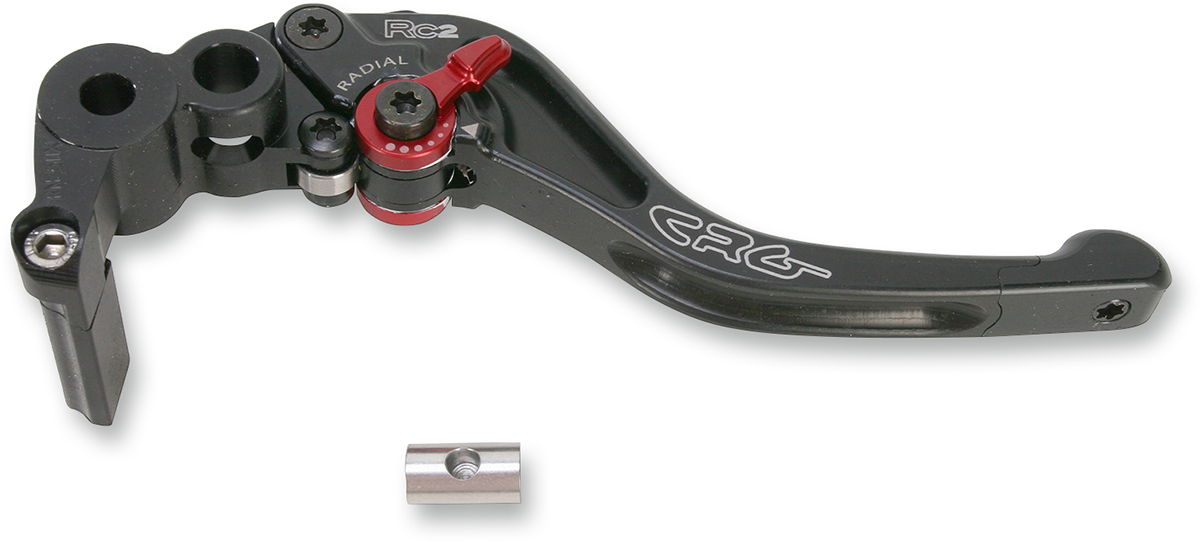 CRG RC2 Shorty Brake Lever in black for motorcycle, showcasing the compact, ergonomic design and sleek finish.
