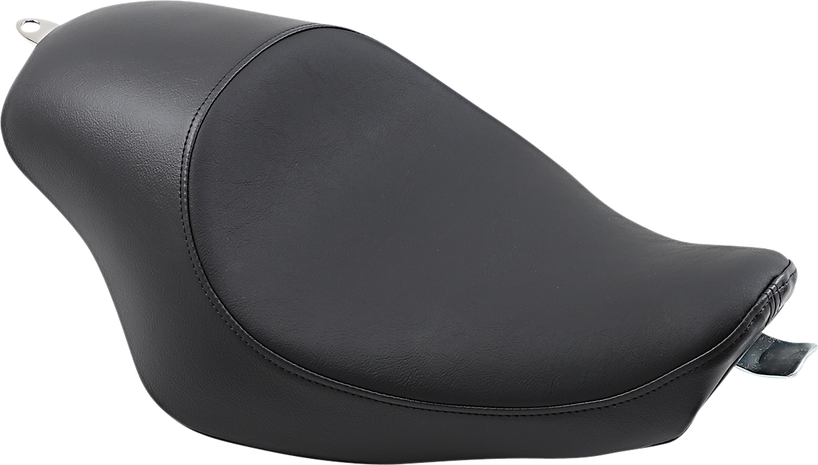 Black smooth 3/4 solo seat for Harley-Davidson XL by Drag Specialties, designed for comfort and style (2004-2022).