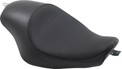 Black smooth 3/4 solo seat for Harley-Davidson XL by Drag Specialties, designed for comfort and style (2004-2022).