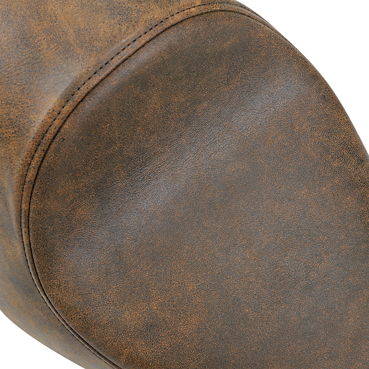 Brown distressed solo seat for Harley XL models, Drag Specialties 3/4 seat for 2004-2022 Harley motorcycles