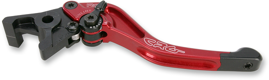 CRG RC2 Shorty brake lever in red for motorcycle, showing sleek design and ergonomic shape.
