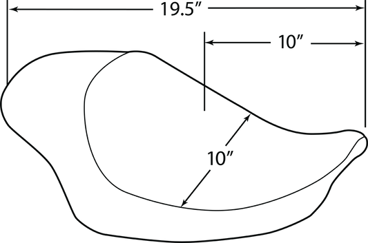 Drag Specialties 3/4 solo seat for Harley XL 2004-2022, black with silver stitching, featuring double diamond pattern.