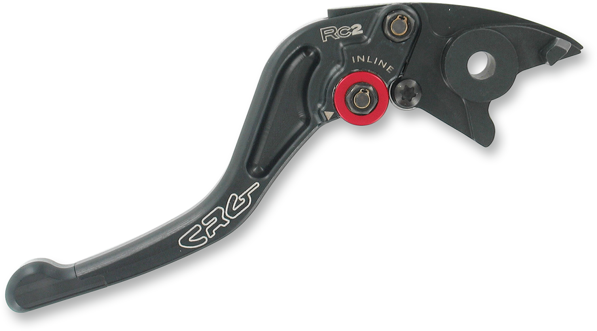 CRG RC2 Shorty brake lever in black with 2AN-551-H-B design, shown in a close-up image.