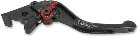 Black CRG RC2 Shorty Brake Lever with 2AN-571-H-B fitting for motorcycle control, featuring a compact and ergonomic design.