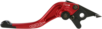 Red CRG RC2 Shorty Brake Lever with 2AN-571-H-R fitting, showcasing a sleek, ergonomic design for motorcycle braking systems.