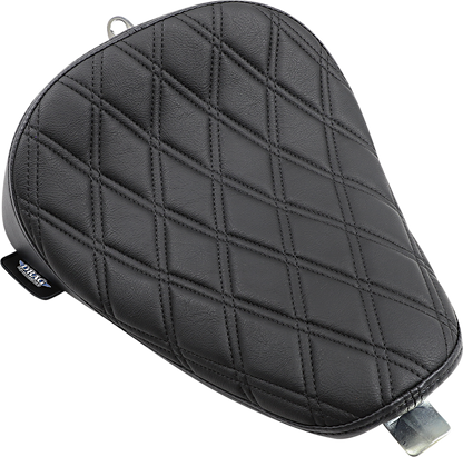 Drag Specialties Bobber Solo Seat with Double Diamond pattern for Harley XL 2010-2022, stylish motorcycle seat design.