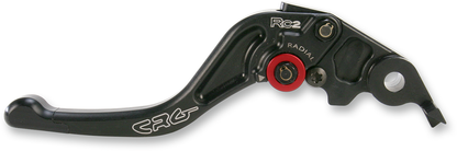 CRG RC2 Shorty Brake Lever in black, designed for motorcycle braking systems, showing the sleek, compact lever with branding details.