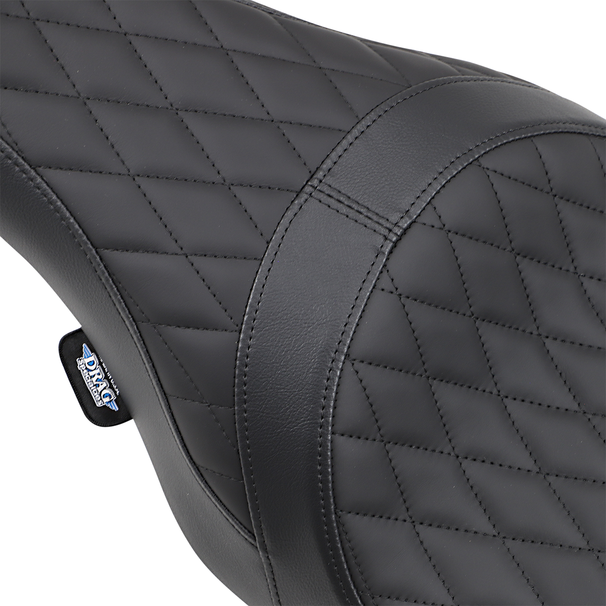 DRAG SPECIALTIES SEATS Caballero motorcycle seat with solar reflective leather and diamond stitching for Harley Davidson FL 2008-2023