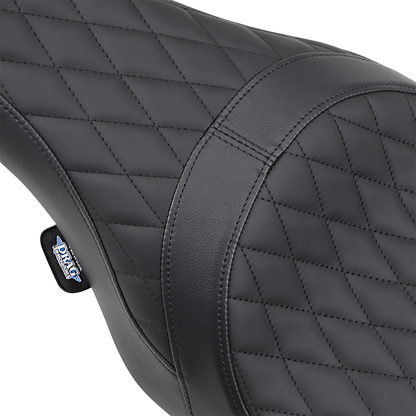 DRAG SPECIALTIES SEATS Caballero motorcycle seat with solar reflective leather and diamond stitching for Harley Davidson FL 2008-2023
