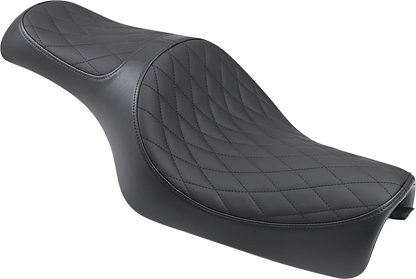 Drag Specialties Caballero seat with solar reflective leather for Harley XL bikes from 2004 to 2022, showing the padded motorcycle seat.