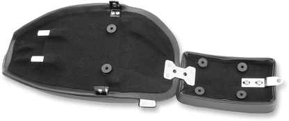 Low solo seat with smooth finish from Drag Specialties, designed for FX and FL Harley models 1958-1984.