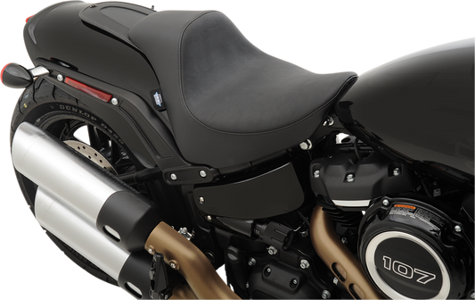 Drag Specialties EZ-Solo seat for FXFB/S motorcycles with smooth vinyl finish, designed for comfortable riding from 2018 to 2022.