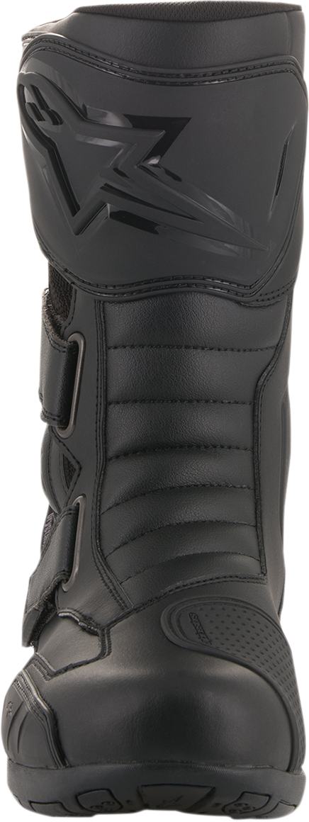 Alpinestars Radon Drystar motorcycle boots in black, US 6.5, side view showing ankle protection and textured sole.