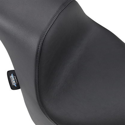 Drag Specialties EZ-Solo Seat for FXFB/S with smooth vinyl finish, designed for Harley Davidson Softail models from 2018 to 2022.