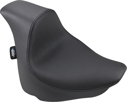 Drag Specialties EZ-Solo seat for FXFB/S motorcycles with smooth vinyl finish, designed for comfortable riding and stylish look.