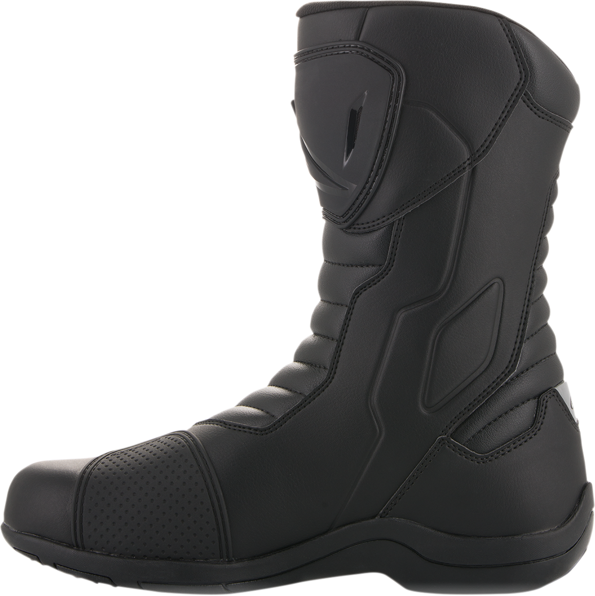 Alpinestars Radon Drystar motorcycle boots in black with ankle support and textured sole, US 7.5 / EU 41 size.