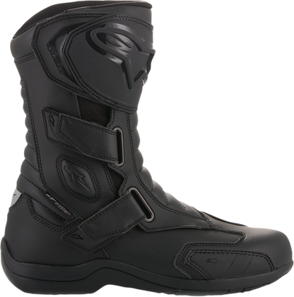 Alpinestars Radon Drystar motorcycle boots in black, US 12, EU 47, with protective design and sturdy sole for riding.
