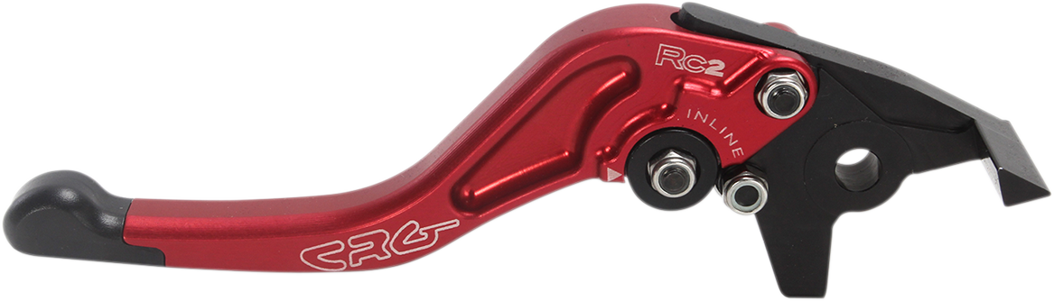 CRG RC2 Shorty brake lever in red, lightweight motorcycle brake lever with ergonomic design for enhanced control.