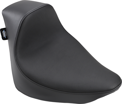 EZ-Solo seat by Drag Specialties Seats with smooth vinyl for Harley FL/FX 2018-2022, shown from side angle.