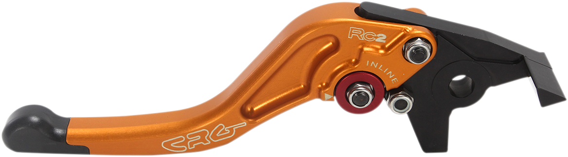 CRG RC2 Shorty Brake Lever in gold, motorcycle brake lever with ergonomic design and adjustable features, part #2AB-541-H-G
