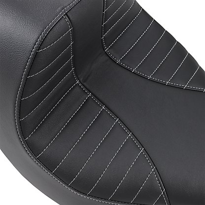 DRAG SPECIALTIES EZ-Solo seat with Scorpion Stitch in silver thread vinyl for FLFB/S 2018-2022 motorcycle