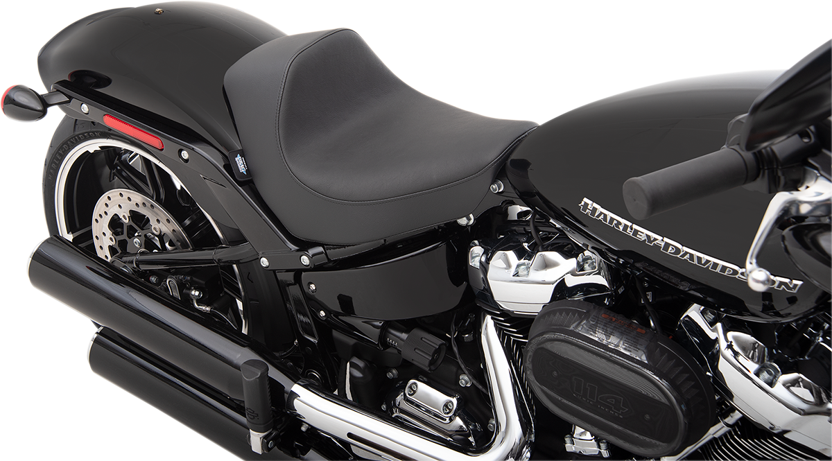 Drag Specialties EZ-Solo Seat for FXBR/S '18-'22 with smooth vinyl surface and easy mount system for comfortable riding.