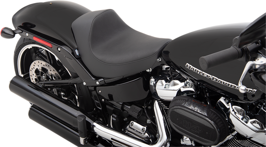 Drag Specialties EZ-Solo Seat for FXBR/S '18-'22 with smooth vinyl surface and easy mount system for comfortable riding.