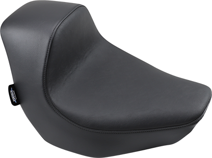 Drag Specialties EZ-Solo seat for FXBR/S 2018-2022 with smooth vinyl cover and quick-mount system, designed for Harley Davidson bikes.