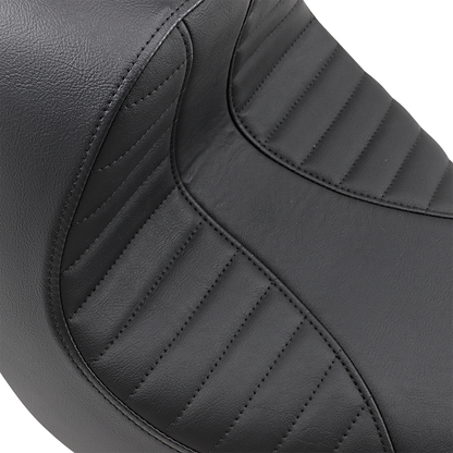 Drag Specialties EZ-Solo Seat with Scorpion Stitch for FXBR/S 2018-2020 motorcycle, featuring detailed stitching and comfortable design.