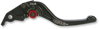 CRG RC2 Shorty clutch lever in black, designed for enhanced control and comfort on motorcycle handlebars.