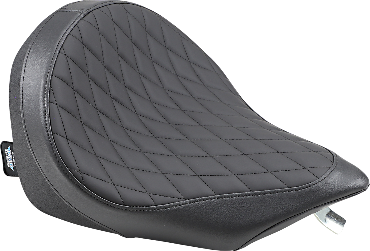 Black low solo seat with diamond stitching from Drag Specialties Seats for Victory motorcycles 2003-2017, part number 0810-1601.