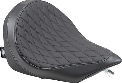 Black low solo seat with diamond stitching from Drag Specialties Seats for Victory motorcycles 2003-2017, part number 0810-1601.