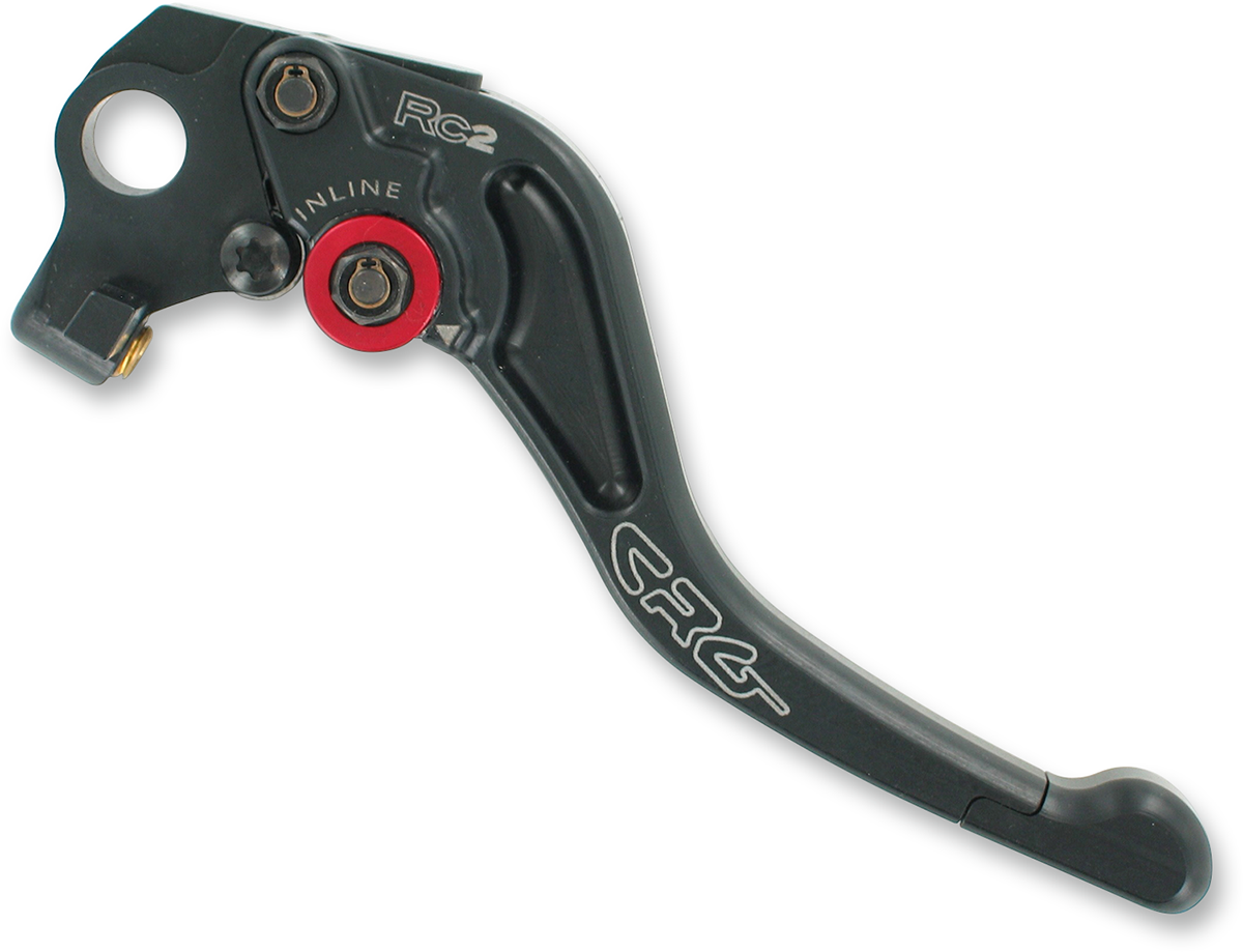 Black CRG RC2 Shorty Clutch Lever for motorcycle control, featuring ergonomic design and durable construction.
