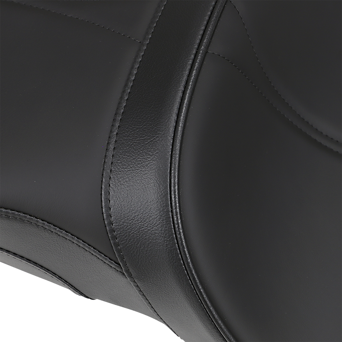 Black low-profile touring seat for Victory Hammer by Drag Specialties with passenger backrest, model 0810-1585, 2005-2017.