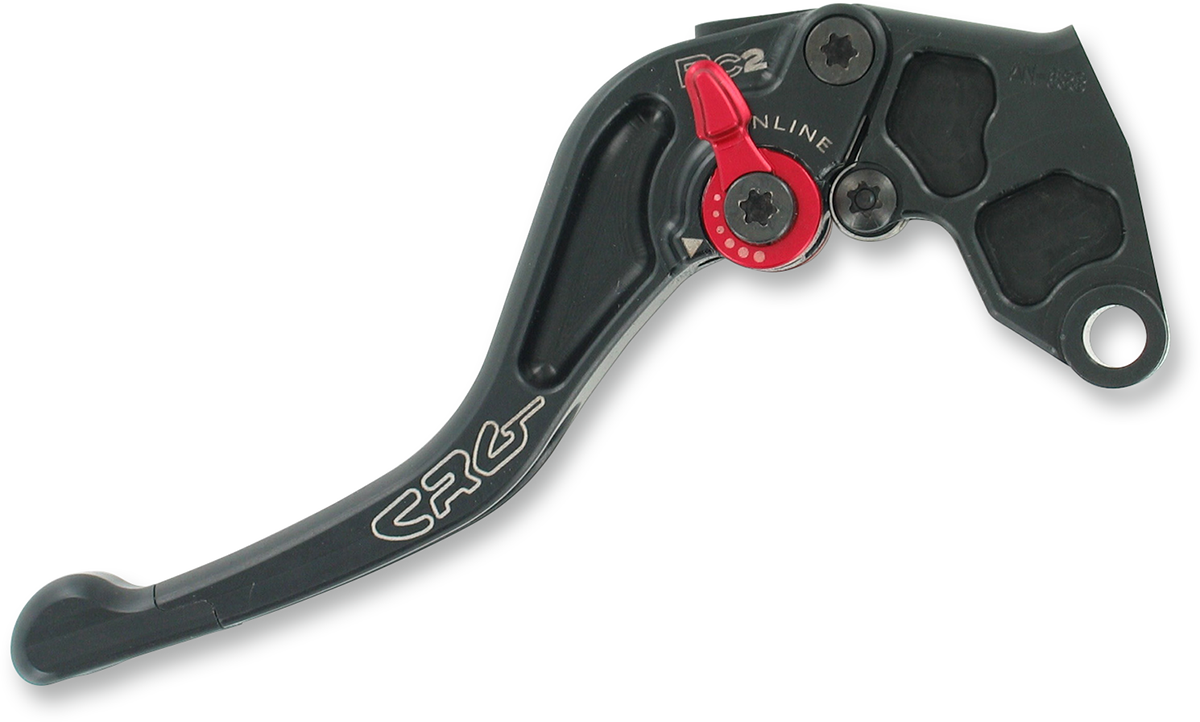 Black CRG RC2 Shorty clutch lever with ergonomic design for motorcycle control, part number 2AN-683-H-B