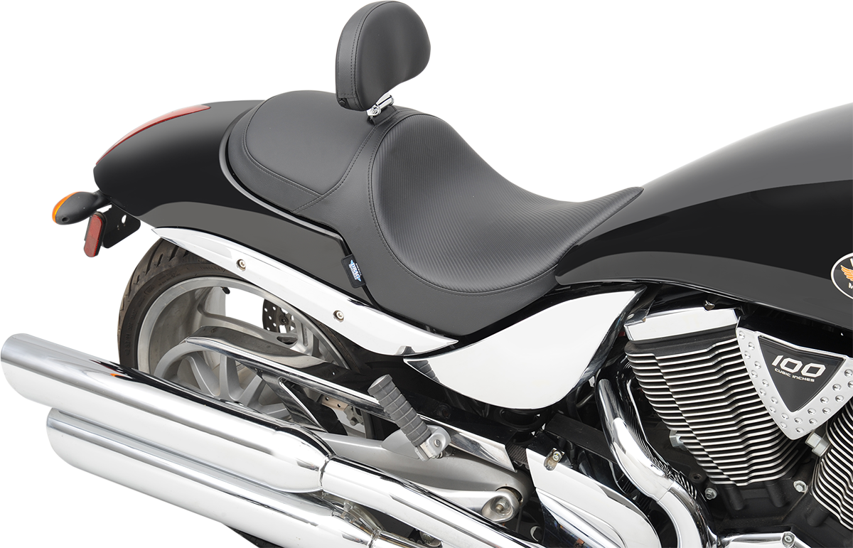 DRAG SPECIALTIES SEATS Predator Seat in carbon fiber with hammer design, motorcycle seat for enhanced style and comfort